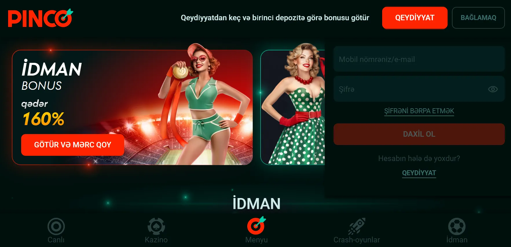 Pinco Casino Giriş metodları - hesabınıza daxil olma yolları Pinco Casino Giriş metodları
