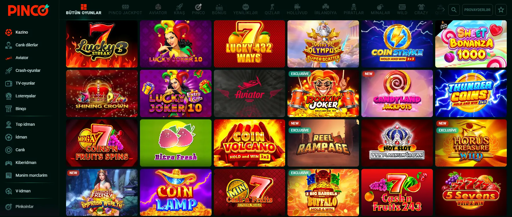 Pinco casino – oyunçular üçün giriş nə imkanlar açır Pinco casino – Giriş nə imkanlar açır